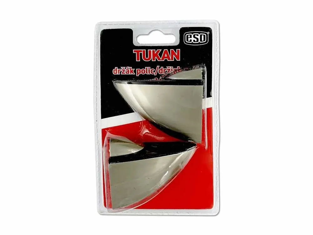 Držák polic TUKAN L ESO NI-broušený 75mm(2ks-blistr),nosnost 12kg/ks Dokud Zásoby Vydrží