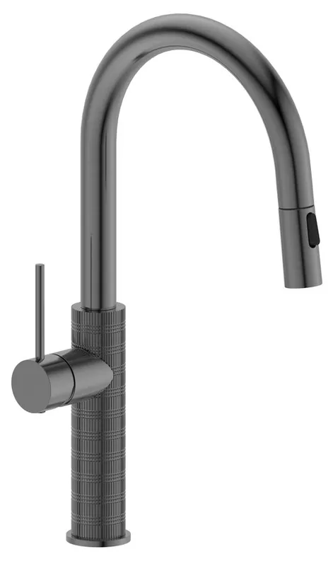 Sapho FLAWO stojánková dřezová baterie s výsuvnou sprškou, gun metal FR576GM Ověřený