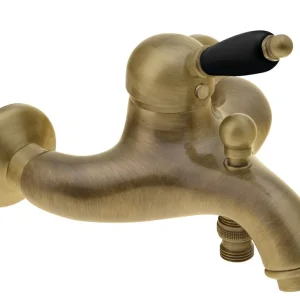 Aktuální Sapho KIRKÉ BLACK nástěnná vanová baterie, černá páčka, bronz KI10NB