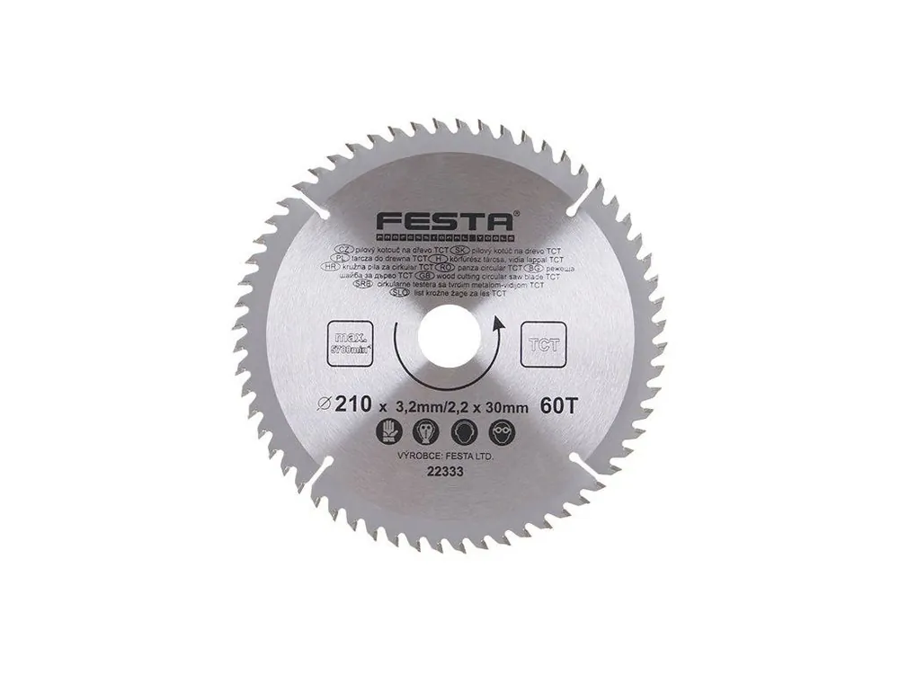 Vysoce Kvalitní FESTA 22333.01 Kotouč pilový SK 210/3.2/30mm 60T