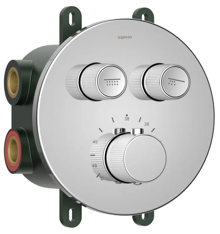 Dokud Zásoby Vydrží Sapho SMART SELECT podomítková sprchová termostatická baterie, box, 2 výstupy, chrom RP032