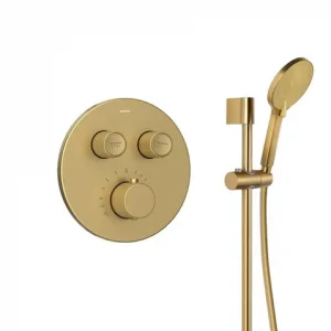Akční Cena Sapho SMART SELECT podomítkový sprchový set s termostatickou baterií, 2 výstupy, posuvný držák sprchy, zlato mat RP032GB-02