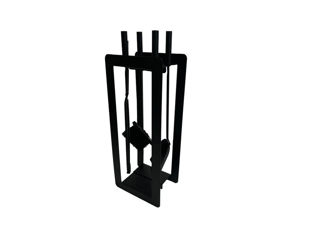 Značkový Nářadí krb. v.60cm, ČER kov, sada 4díl. se stojánkem