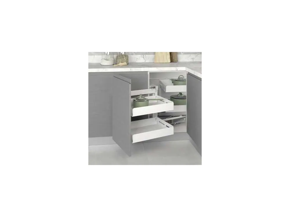 Koš rohový STARAX Unique Box - 4 koše CORNER LEVÝ bílá 450mm - 860-965x530x530mm S-3001-UB-W Nakupujte Hned