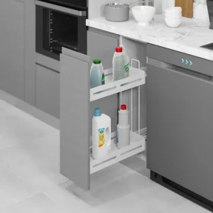 Vrácení Zdarma Plnovýsuvný 2 koš s tlumením STARAX- lahvovník Unique Box pravý bílý s výsuvy BLUM 250mm 203x475x525mm S-2444-UB-W