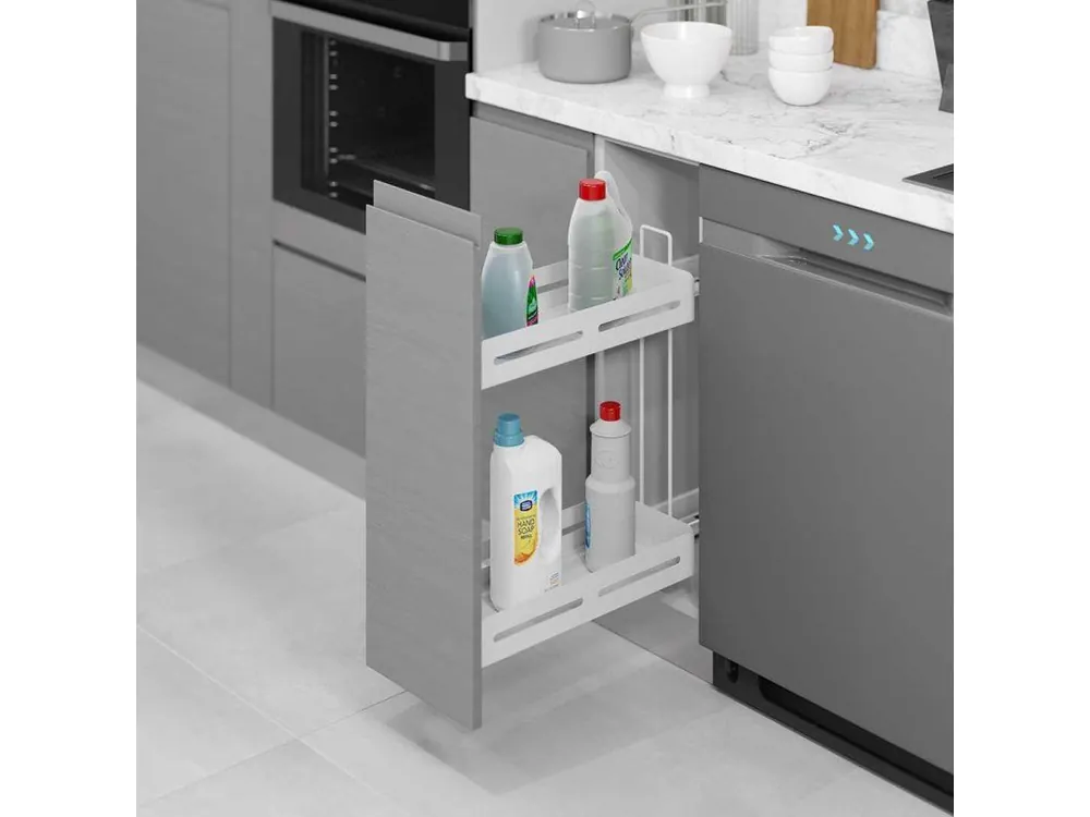 Vrácení Zdarma Plnovýsuvný 2 koš s tlumením STARAX- lahvovník Unique Box pravý bílý s výsuvy BLUM 250mm 203x475x525mm S-2444-UB-W