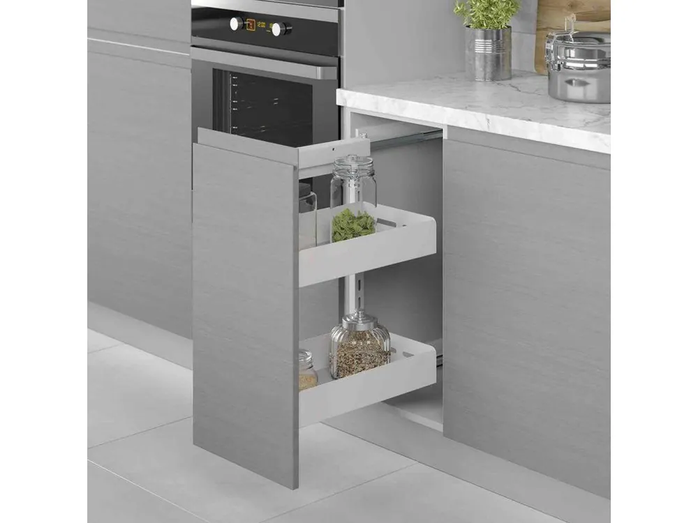 Aktuální Plnovýsuvný 2 koš s tlumením STARAX Unique Box pravý bílý s výsuvy BLUM 250mm - 205x470x635mm S-2204-UB-W