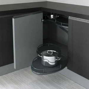 Systém rohový výsuvný - ledvinka STARAX antracit s tlumením PRAVÁ 850x475x600 (450mm) S-3014-A* Novinka