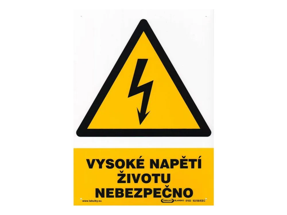 Cenová Bomba Tabulka - VYSOKÉ NAPĚTÍ - ŽIVOTU NEBEZPEČNO 210x297mm (A4) PH