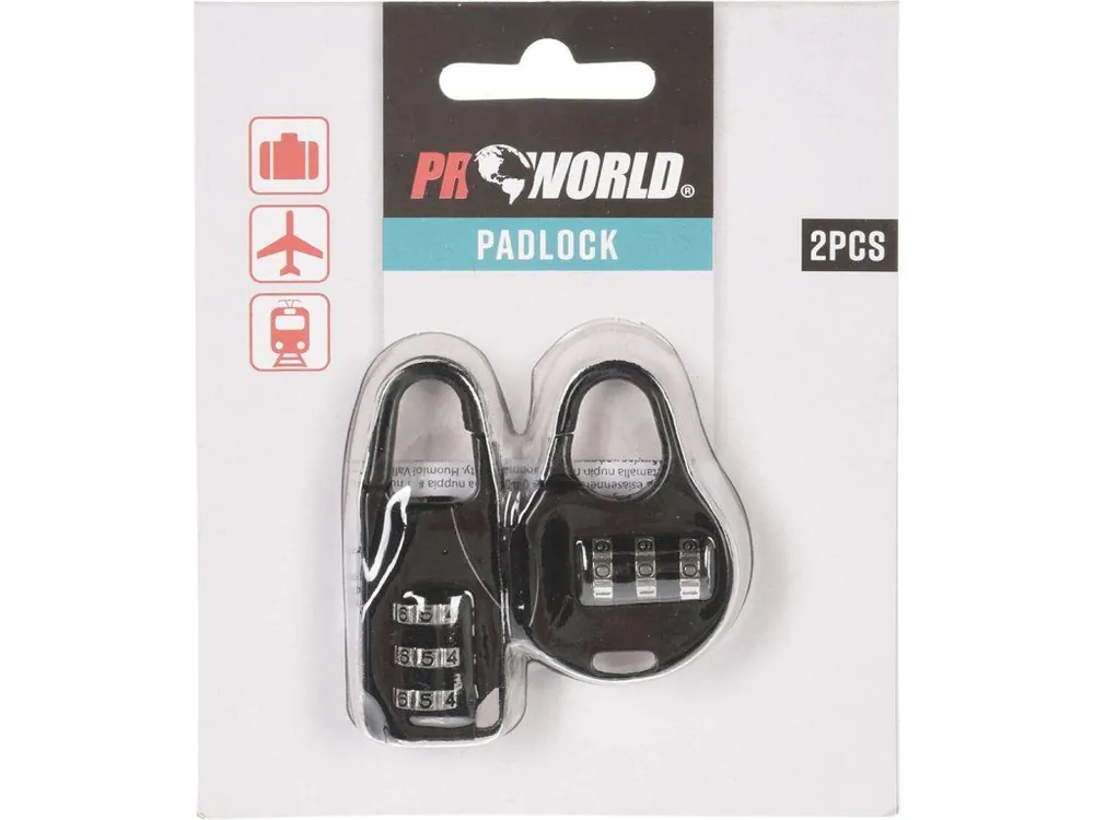 Zámek na zavazadlo kódový 4,3x3,5cm + 5,5x2cm, sada 2díl. Must-Have