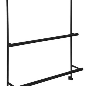 Sapho Závěsný držák ručníků na sprchovou zástěnu 600x730x125mm, černá mat 1301-09B Poslední Šance