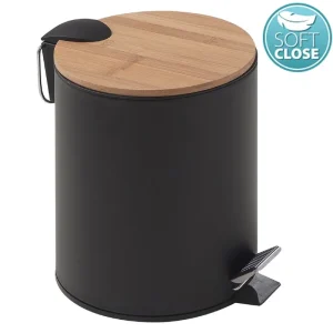 Výhodná Nabídka Gedy KENTA odpadkový koš 5l, Soft Close, černá mat/bambus 1409