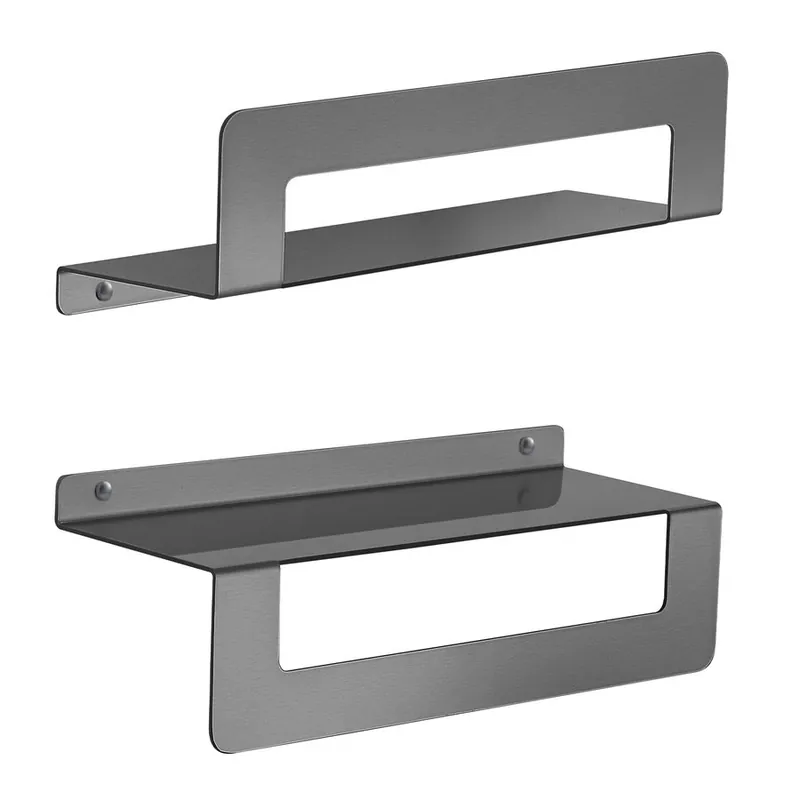 Gedy CLEO polička s držákem ručníků 300mm, gun metal 2019813 Víkendová Akce