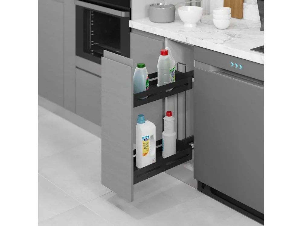 Akční Nabídka Plnovýsuvný 2 koš s tlumením STARAX- lahvovník Unique Box pravý antracit s výsuvy BLUM 250mm 203x475x525mm S-2444-UB-A