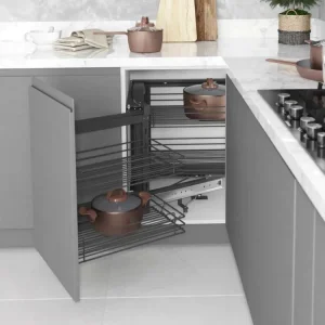 Koš rohový STARAX - 4 koše CORNER LEVÝ antracit 860-965x530x530-720 S-3001-A Oblíbený