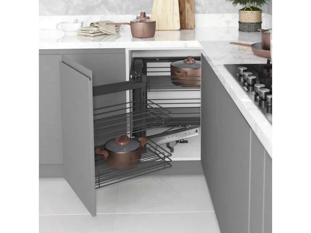 Koš rohový STARAX - 4 koše CORNER LEVÝ antracit 860-965x530x530-720 S-3001-A Oblíbený