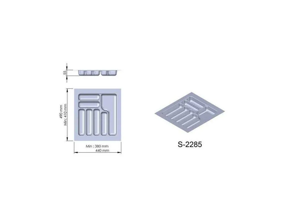 Příborník plast antracit 440x490x55 mm - 500 STARAX S-2285-A* Jen Po Omezenou Doba