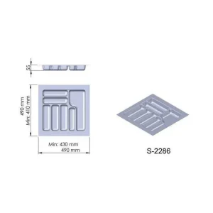 Příborník plast antracit 490x490x55 mm - 550 STARAX S-2286-A* Speciální Cena