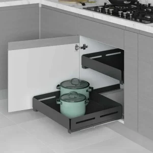 Plnovýsuvná zásuvka s tlumením STARAX Unique Box antracit 700mm s výsuvy BLUM 664x460x80mm S-2337-UB-A Výhodná Nabídka