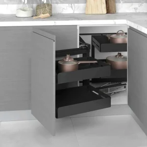 Koš rohový STARAX Unique Box - 4 koše CORNER LEVÝ antracit 450mm - 860-965x530x530mm S-3001-UB-A Cenově Výhodný