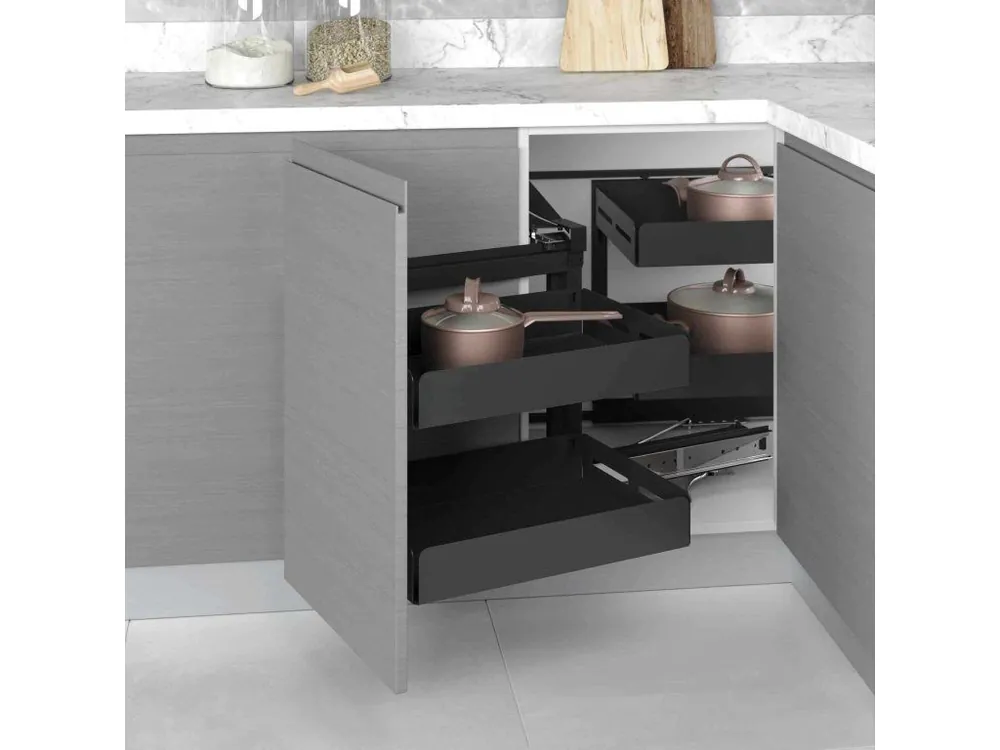 Koš rohový STARAX Unique Box - 4 koše CORNER LEVÝ antracit 450mm - 860-965x530x530mm S-3001-UB-A Cenově Výhodný