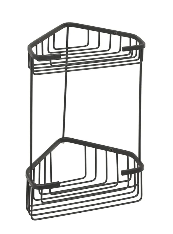 Gedy SMART dvoupatrová rohová police 200x325x151mm, černá mat 2482-14 Omezená Nabídka