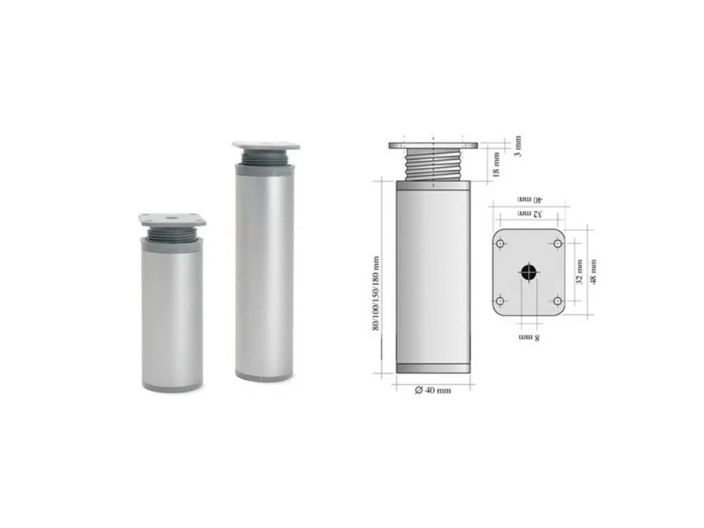 Jen Po Omezenou Doba Nožka nábytková rektifikační H150xd40mm hliník Al