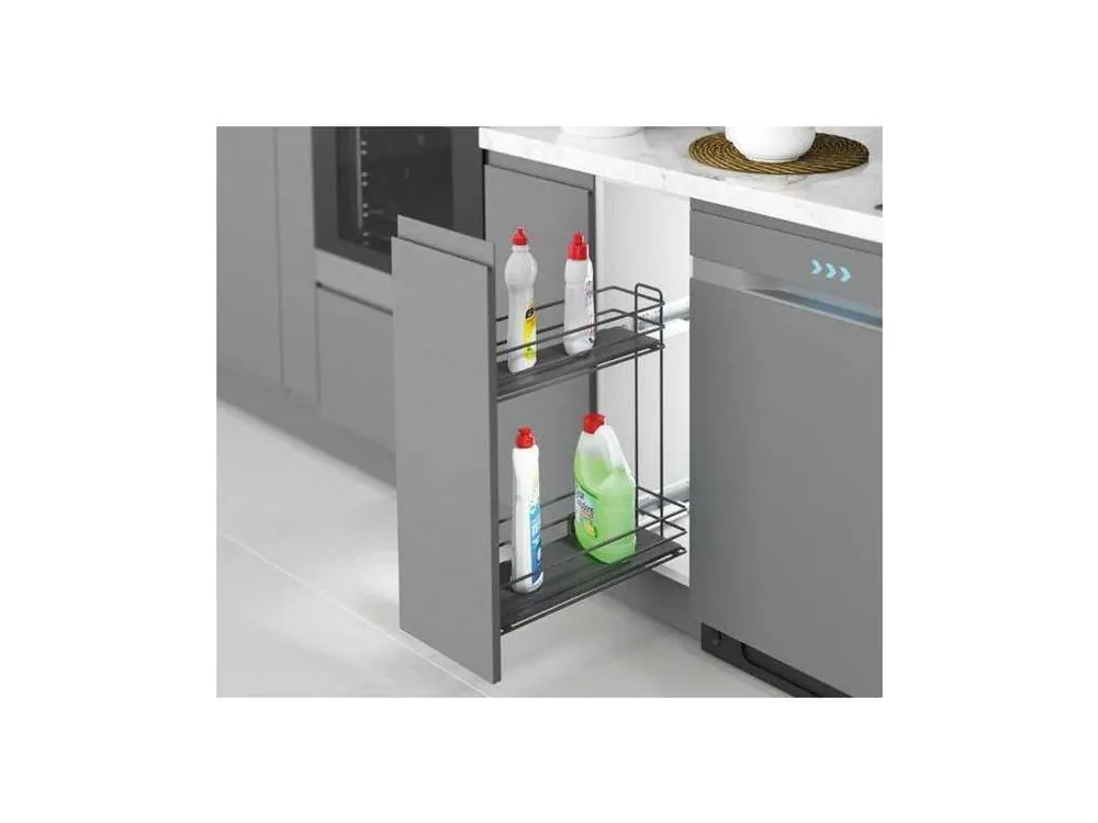 Vrácení Zdarma Plnovýsuvný 2 koš STARAX- lahvovník chrom 200mm-151x475x495mm tlumení BLUM pravý + plné DNO S-2492-C