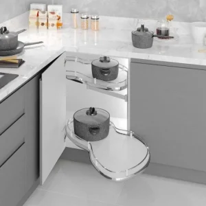 Systém rohový výsuvný - ledvinka STARAX chrom s tlumením PRAVÁ 850x475x600 (450mm) S-3014-C* Nejlepší Cena