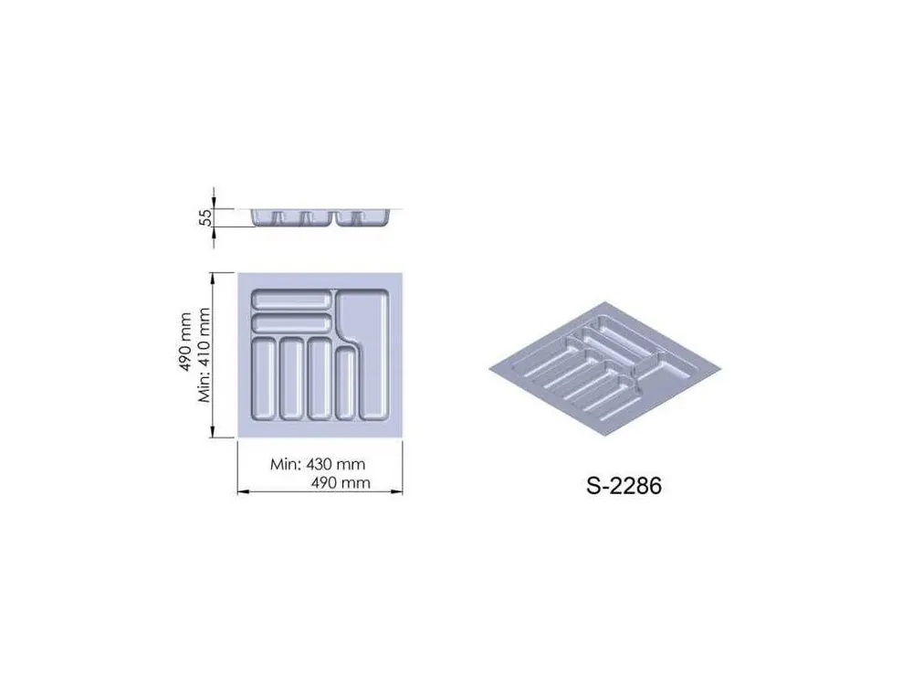 Cenově Výhodný Příborník plast šedý 490x490x55 mm - 550 STARAX S-2286-G*