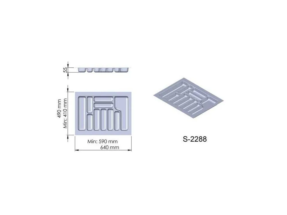 Příborník plast šedý 640x490x55 mm - 700 STARAX S-2288-G* Akční Nabídka