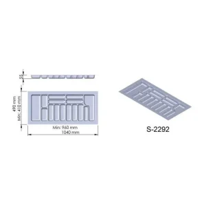 Příborník plast šedý 1040x490x55 mm - 1100 STARAX S-2292-G* Super Cena