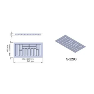 Příborník plast šedý 940x490x55 mm - 1000 STARAX S-2293-G* Dokud Zásoby Vydrží