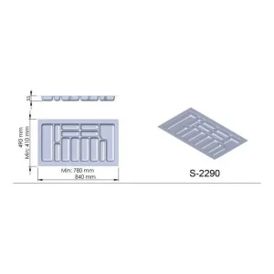 Výprodej Příborník plast šedý 840x490x55 mm - 900 STARAX S-2290-G*