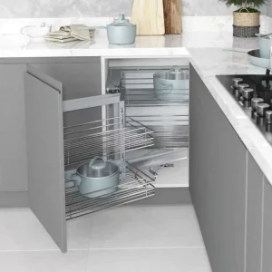 Koš rohový STARAX - 4 koše CORNER PRAVÝ chrom 860-965x530x530-720mm S-3002-C Levný