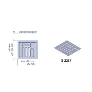 Levný Příborník plast šedý 540x490x55 mm - 600 STARAX S-2287-G*