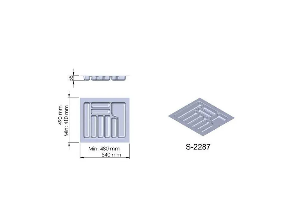 Levný Příborník plast šedý 540x490x55 mm - 600 STARAX S-2287-G*