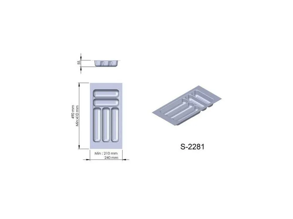 Příborník plast šedý 240x490x55 mm - 300 STARAX S-2281-G* Originální