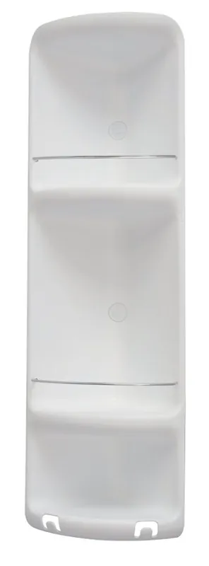 Autentický Gedy CAESAR třípatrová rohová polička do sprchy 226x710x160 mm, ABS plast, bílá 7081