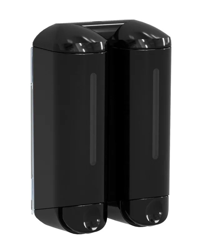 Víkendová Akce MARPLAST SHOWER MEDIUM dvojitý dávkovač tekutého mýdla, 2x250ml, černá A94803