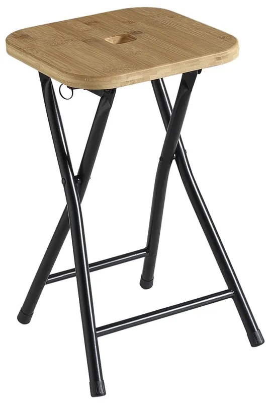 Speciální Cena Gedy KENTA koupelnová stolička, 27x27cm, černá/bambus CO77