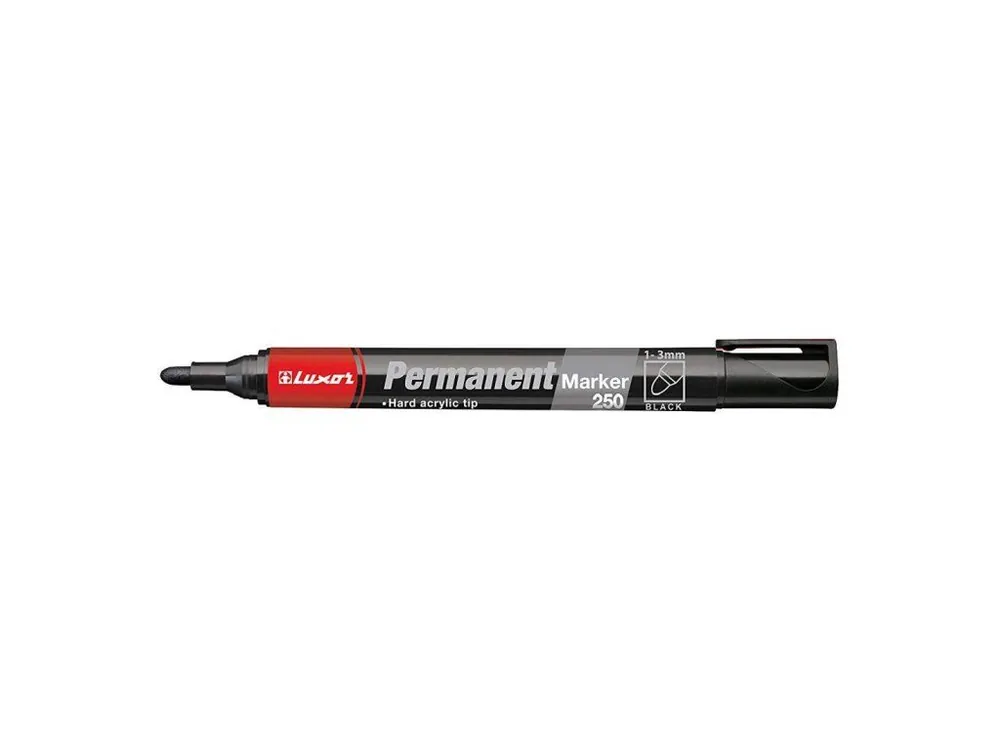Zlevněný Popisovač LUXOR permanent.250 ČER kulatý hrot 2-3mm