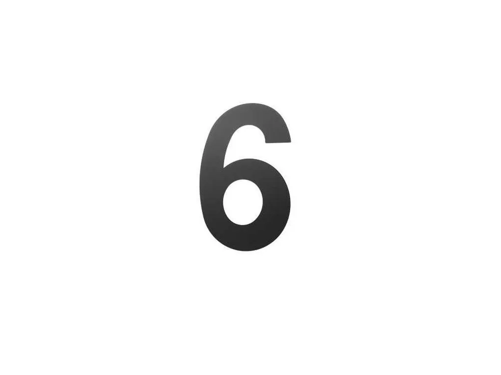 Číslice "6" 150mm černá Poslední Šance