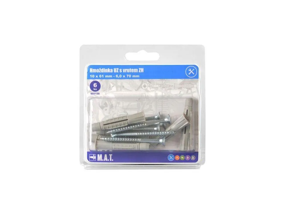 Akce Hmoždinka UZ pr.10mm s vrutem ZH ZB (6ks)
