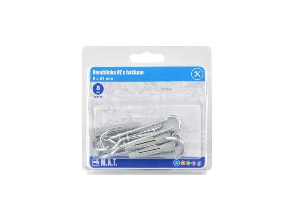 Akční Cena Hmoždinka UZ 8x51mm s háčkem ZB (8ks)