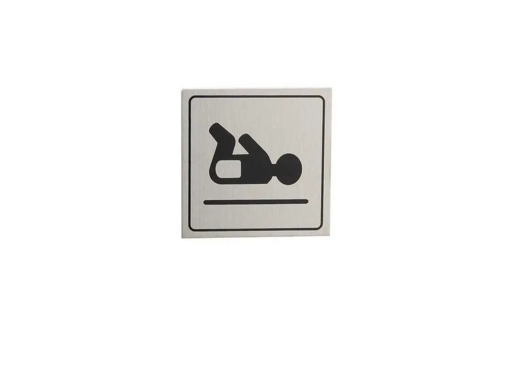 Piktogram dítě "BABY" 80x80mm mat.nerez Značkový