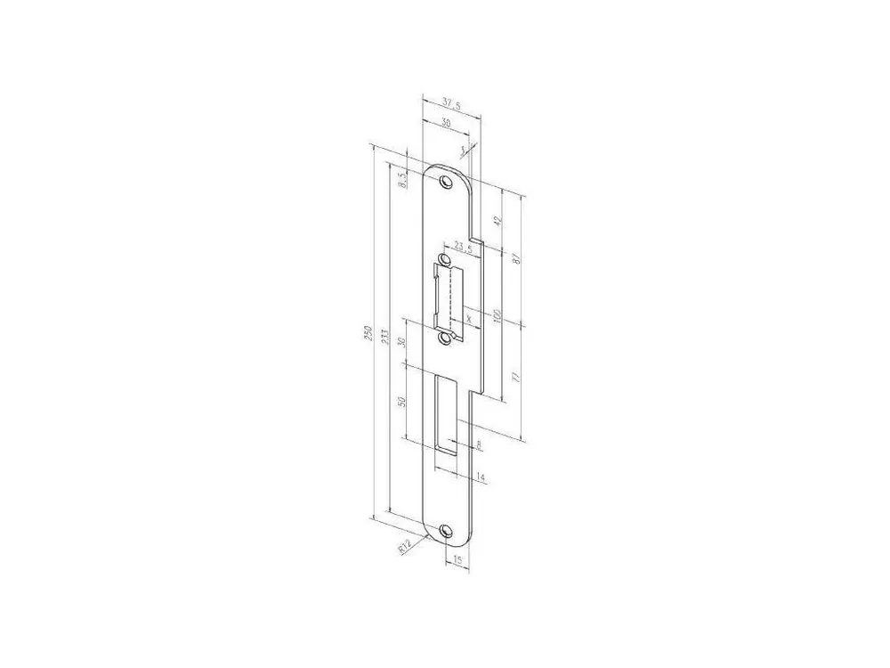 Čelní plech el.otvírače dlouhý oválný Eff Eff-PROFIX 2 24C35-01 250x37,5mm P/L nerez Kup Teď