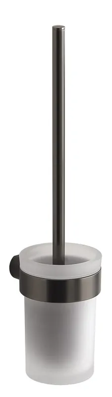 Gedy PIRENEI WC štětka závěsná, mléčné sklo, gun metal PI330381 Omezená Nabídka