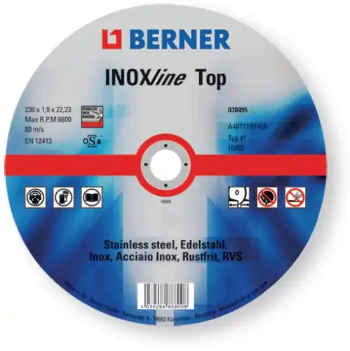 Řezný kotouč INOXline 115x0,8x22,23na nerez ocel BERNER Jen Po Omezenou Doba