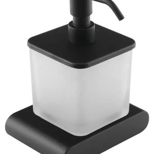 Časově Omezené Sapho FLORI dávkovač mýdla, 300 ml, mléčné sklo, černá mat RF019/15